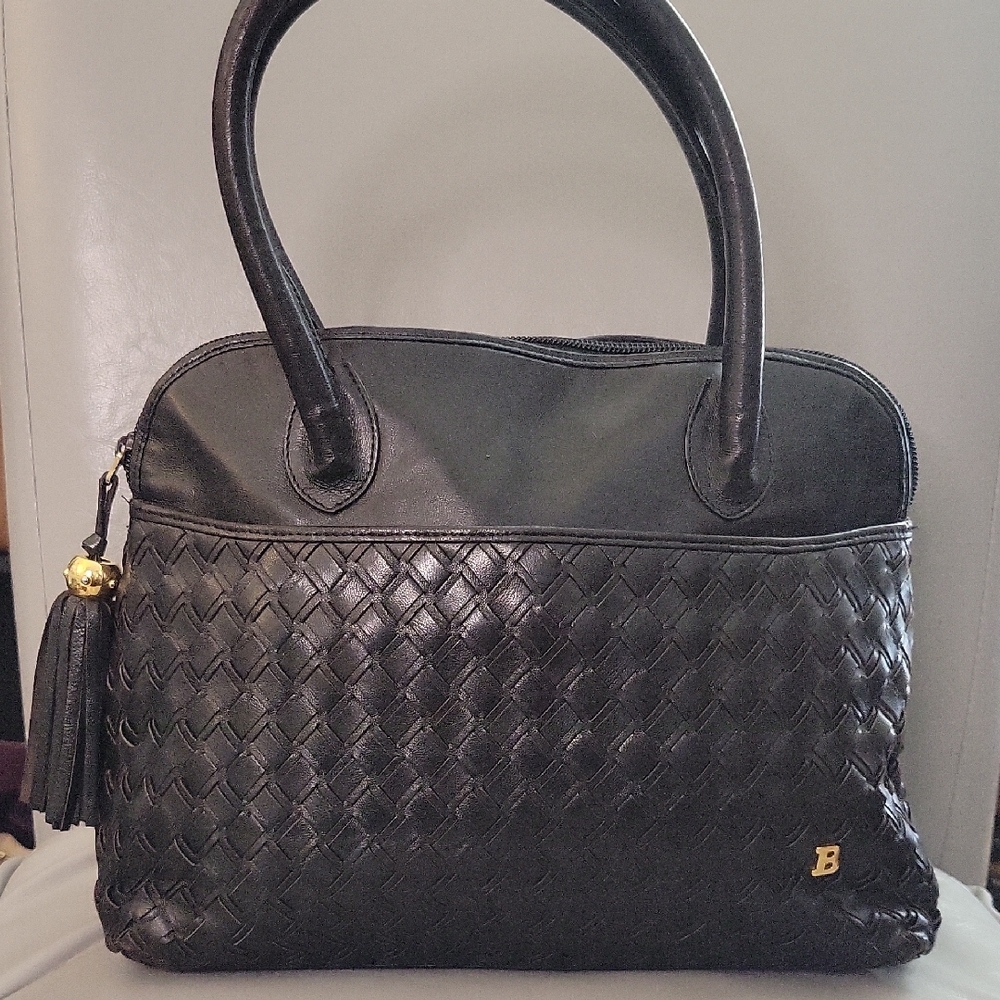 Bally Black Woven Shoulder Bag